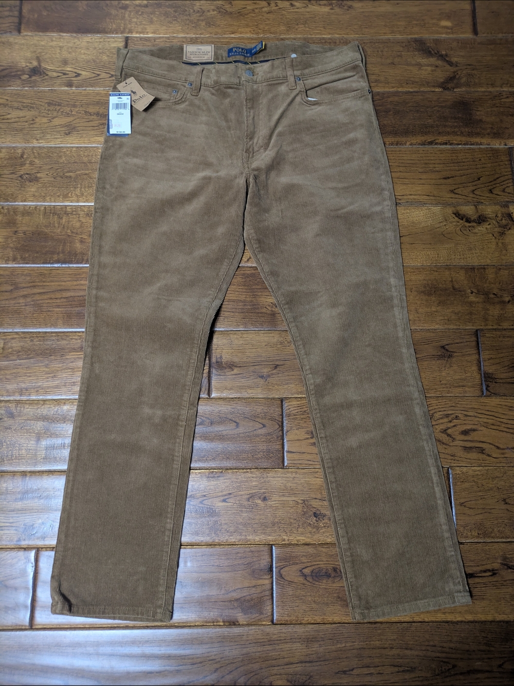Ralph Lauren - Polo Varick Slim Straight - Men's Tan Corduroy Pants - New